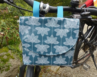 Lenkertasche aus Wachstuch, Fahrradtasche, Tasche fürs Fahrrad, Fahrradkorb,