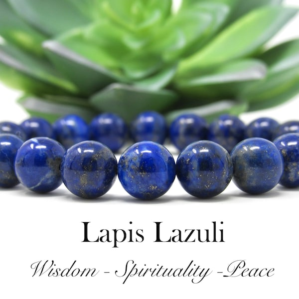 Lapis Lazuli Bracelet Real Excellent Quality Gemstone Beads Third Eye Chakra