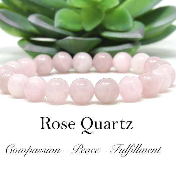 Madagascar Rose Quartz Gemstone Bracelet Real Excellent Quality Gemstone Beads Heart Chakra