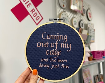 The Killers Lyrics Cross Stitch Art, Handmade Hoop Decor