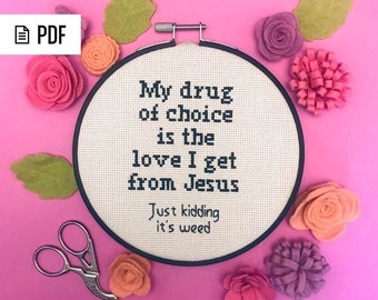 Funny Cross Stitch Pattern: Love from Jesus (PDF Pattern)