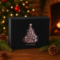 Christmas Gift Boxes - Black Gift Boxes With a Christmas Tree Printed Design