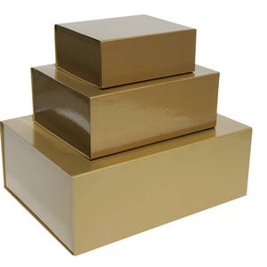 Gold Magnetic Gift Boxes available in 3 box sizes