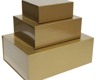 Gold Magnetic Gift Boxes available in 3 box sizes