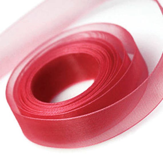 Red Chiffon Ribbon 23mm Wide X 91 Metre Roll 