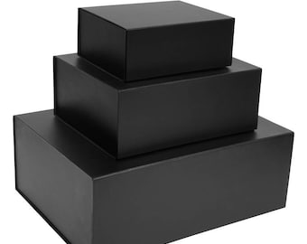 Black Magnetic Gift Boxes available in 8 box sizes