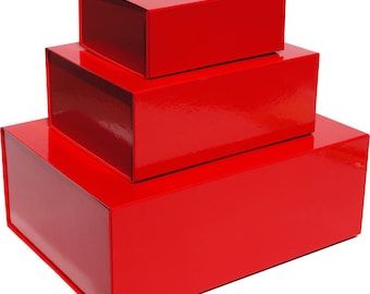 Red Magnetic Gift Boxes available in 3 box sizes