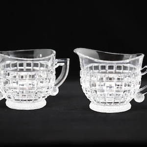 Vintage Heisey Glass Victorian Cream and Sugar Set