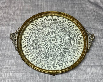 Antique Apollo Vanity Tray w/Original Lace Insert 2695/6