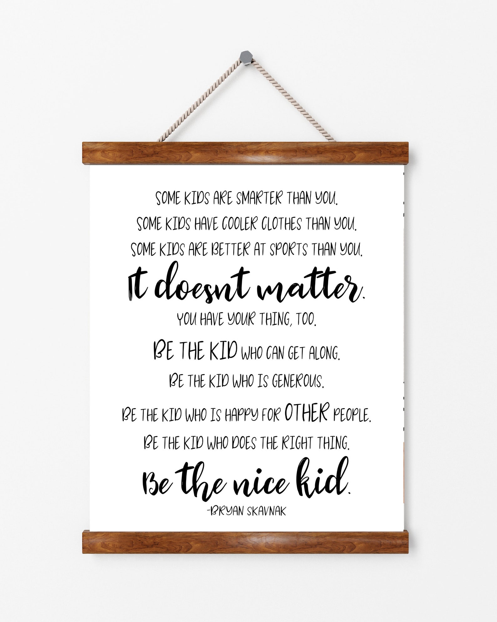 Be the Nice Kid Inspirational Quote Motivational Digital | Etsy