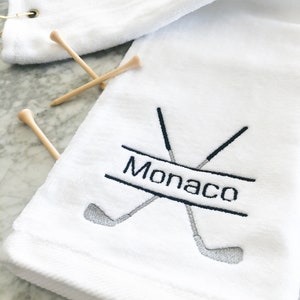 Personalized Embroidered Golf Towel | Custom Gift | Golf Towel | Gift for Him | Gift for Her | Groomsmen Gift | Father&#39;s Day