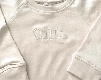 Personalized Embroidered Age Crewneck Sweater | Baby Sweater | Coming Home Outfit | Baby Shower Gift