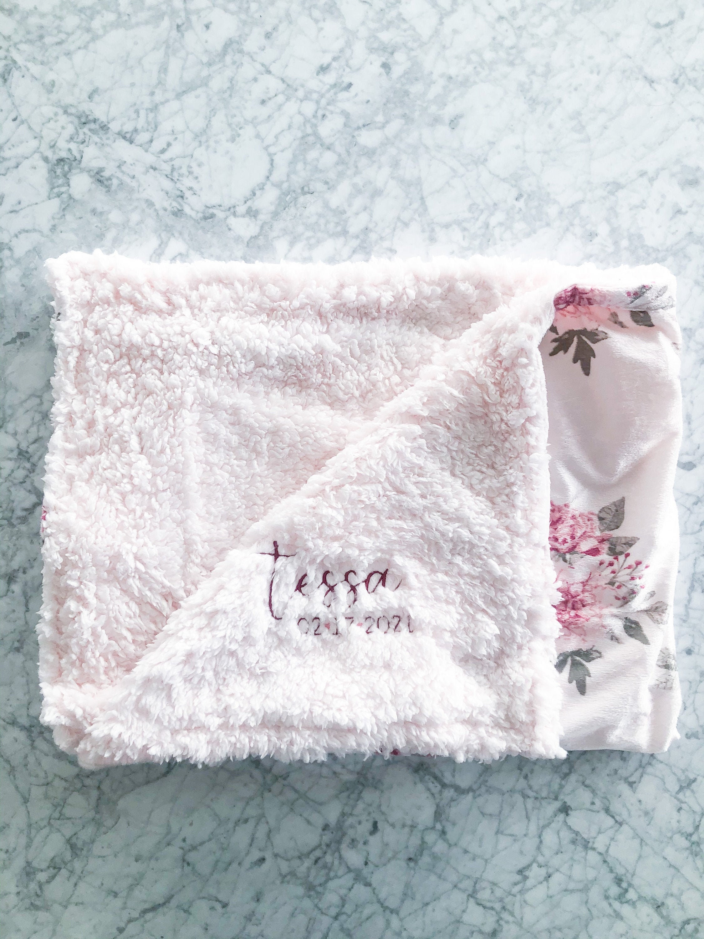 Personalized Minky/Sherpa Blanket Baby Blankets Baby Gift Etsy