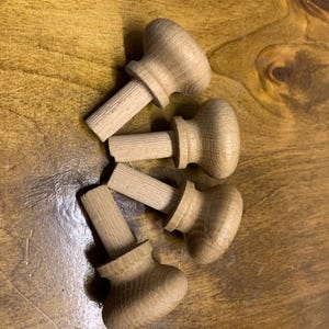 Oak Wooden Knobs with Spigot 50mm x 4 quality furniture doors drawers cabinets