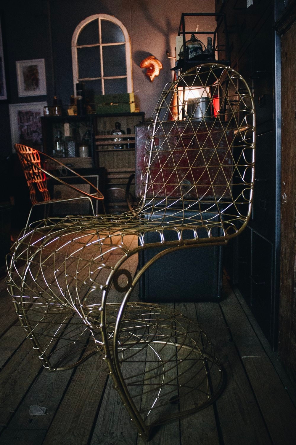 Vintage metal spring chairs deals