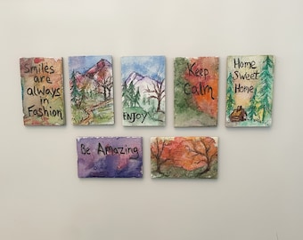 Inspirational Watercolor Fridge Magnets ~ Gift Ideas ~ Stocking Stuffers ~ Kitchen Decor ~ Country Theme ~ Wilderness Theme
