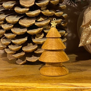 Wood Turned Christmas Tree Ornament ~ Minnesota Made ~ Christmas Decoration ~ One of a Kind