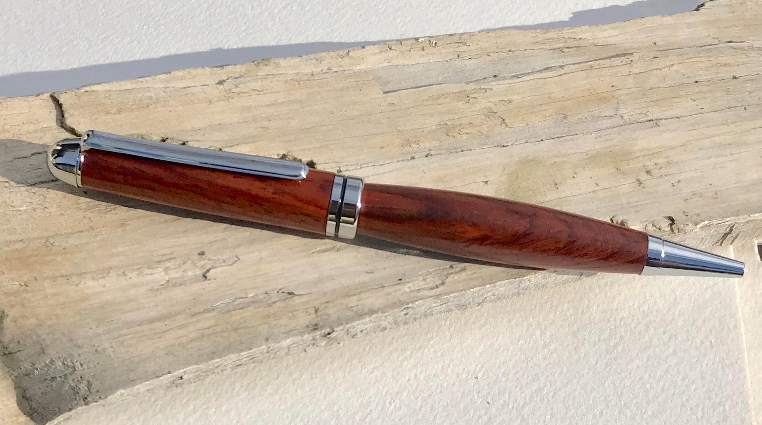 Handed Turned Wood Pen, Unique Wood Grain