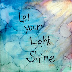 Let your Light Shine ~ Original Alcohol Ink Landscape Art Wall Hanging ~MN Artist ~