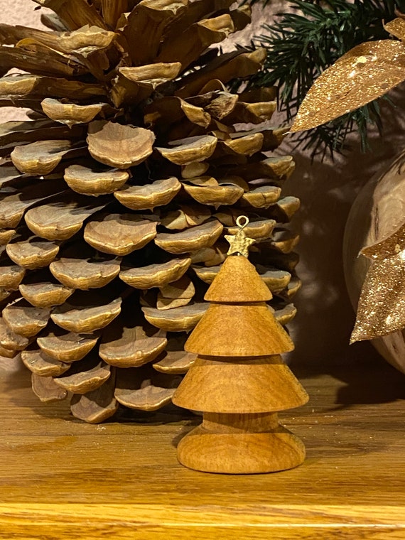 Wood Turned Christmas Tree Ornament Minnesota Made Etsy