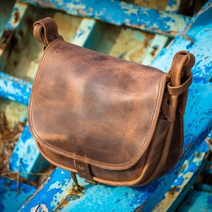 Sac à bandoulière en cuir pour femme Sac à bandoulière en cuir marron Sac à bandoulière en cuir de vachette Sacs à bandoulière Cadeau pour petite amie Sac à bandoulière en cuir
