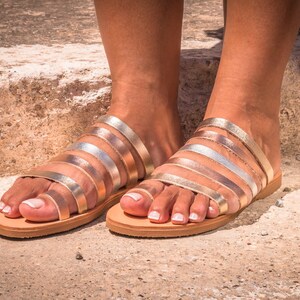 Gold Flat Sandals Gold Sandals Greek 