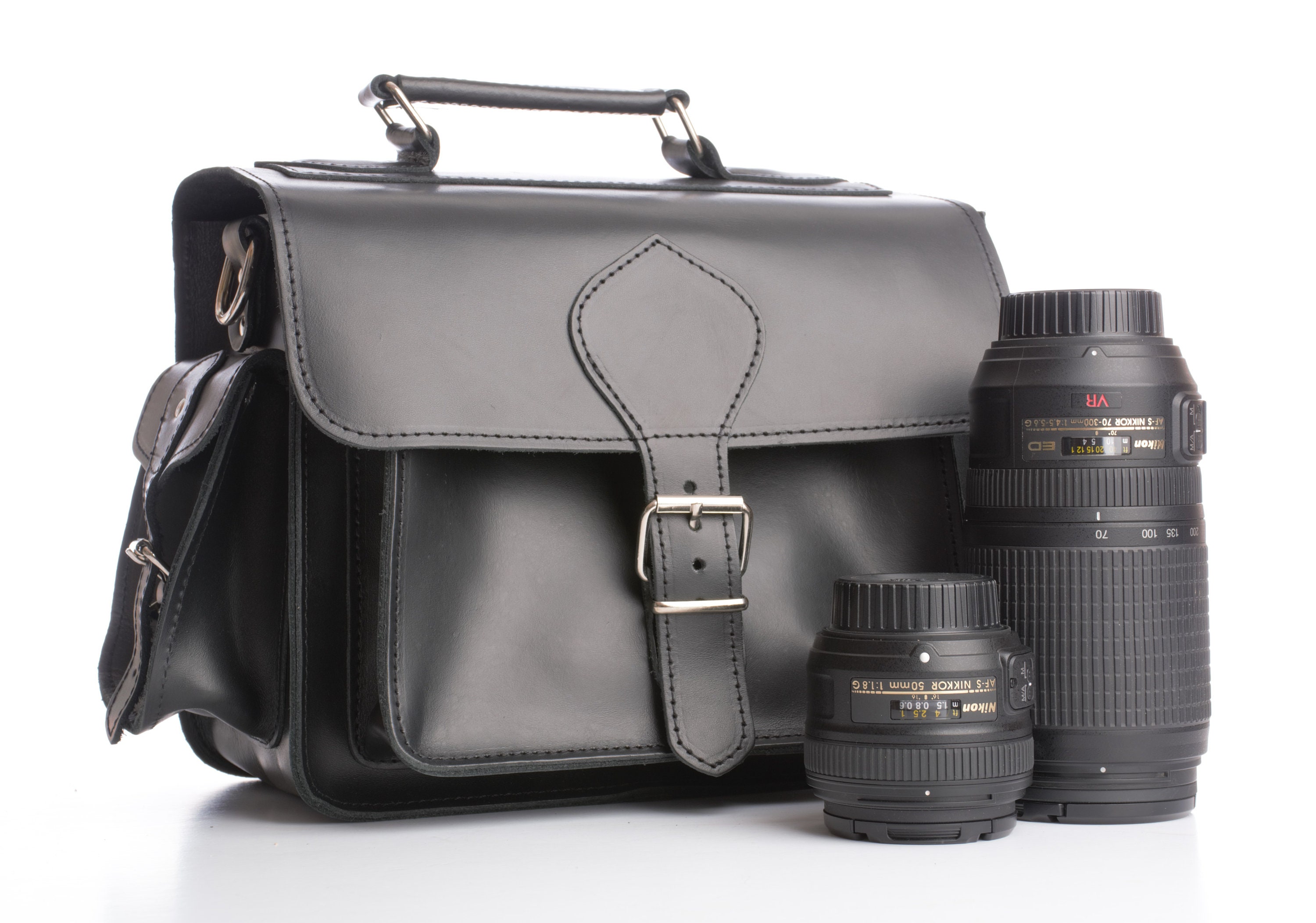 Black Leather Camera Bag DSLR Minimalist Bag With Padding Option Leather Camera Case With Camera Bag Insert Camera and Lens KYANIA Etsy Canada