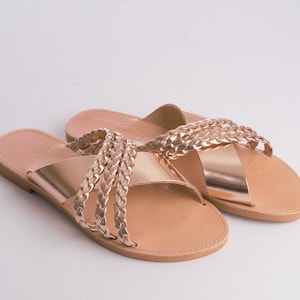 Metallic Woman sandals Leather sandals Gift for her Criss Cross Sandals Gold sandals women Greek leather sandals Greek sandals PARIA