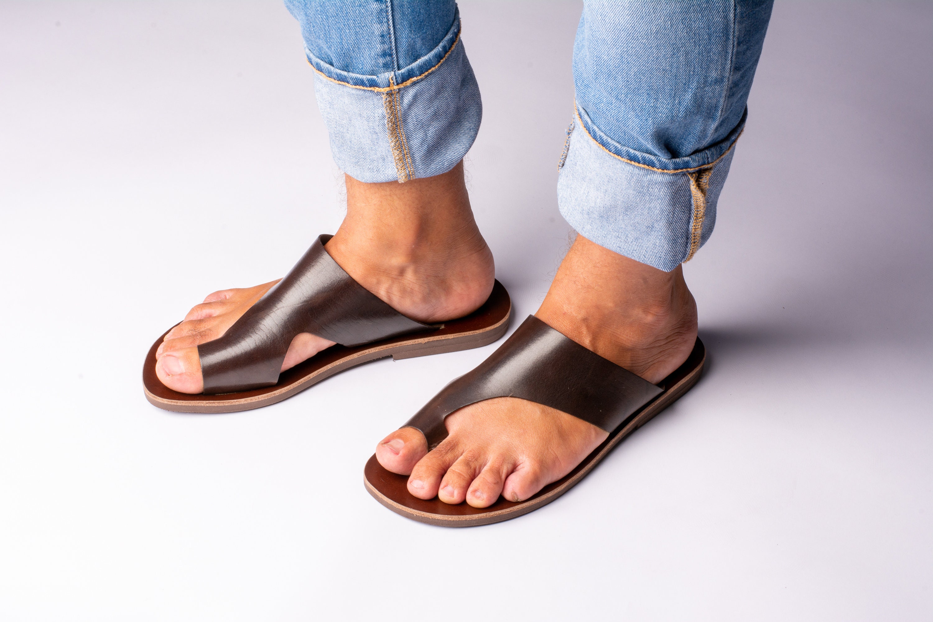 Buy Mens Leather Sandals, Toe Ring Sandals, Greek Sandals, Mens Sandals,  Beach Sandals, Gift for Him, Made From Genuine Leather in Greece. Online in  India - Etsy