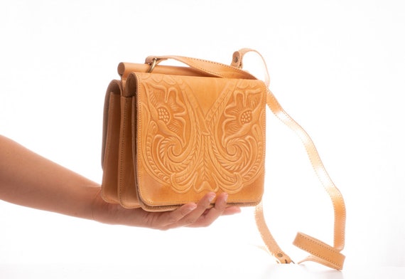 tooled leather crossbody