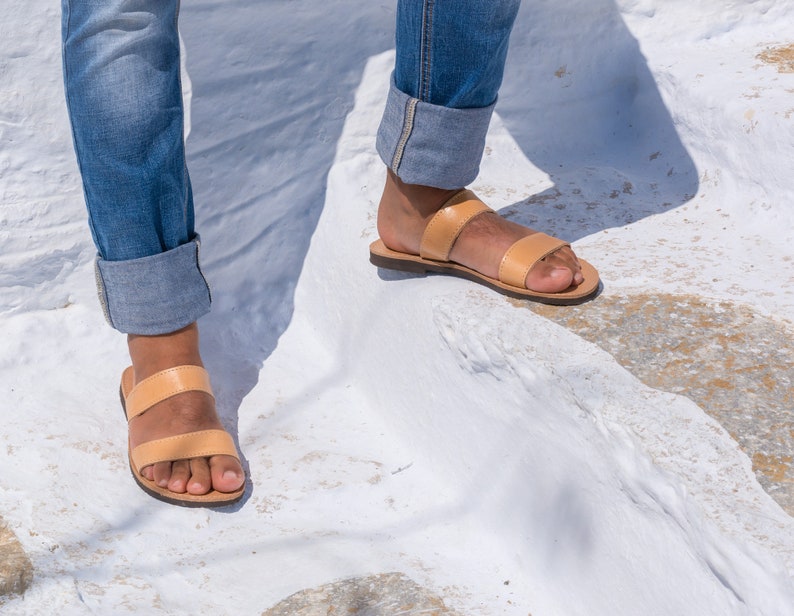 Minimalist Sandals Jesus Sandals Mens Leather Sandals Greek Etsy