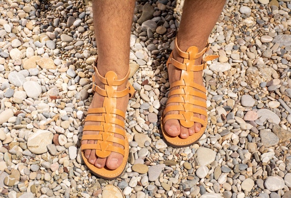 Sandali in pelle uomo Sandali gladiatori Sandali greci Scarpe | Etsy Italia