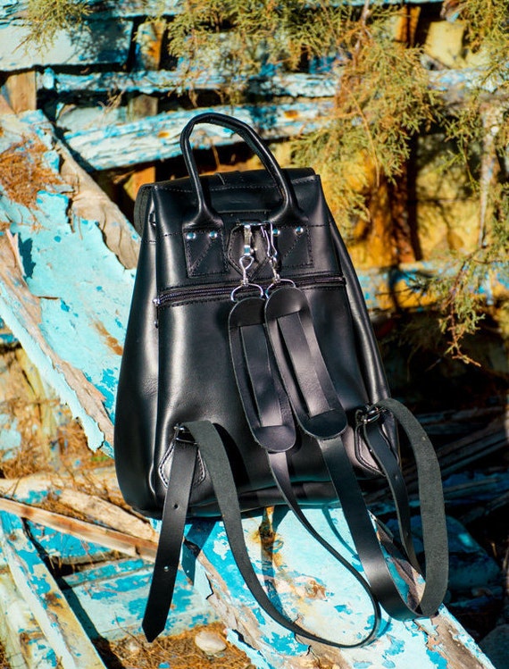 Mochila negra cheap mujer piel