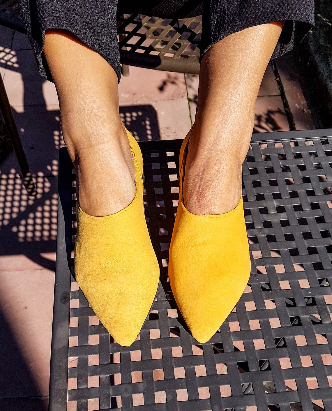 mustard mules flat