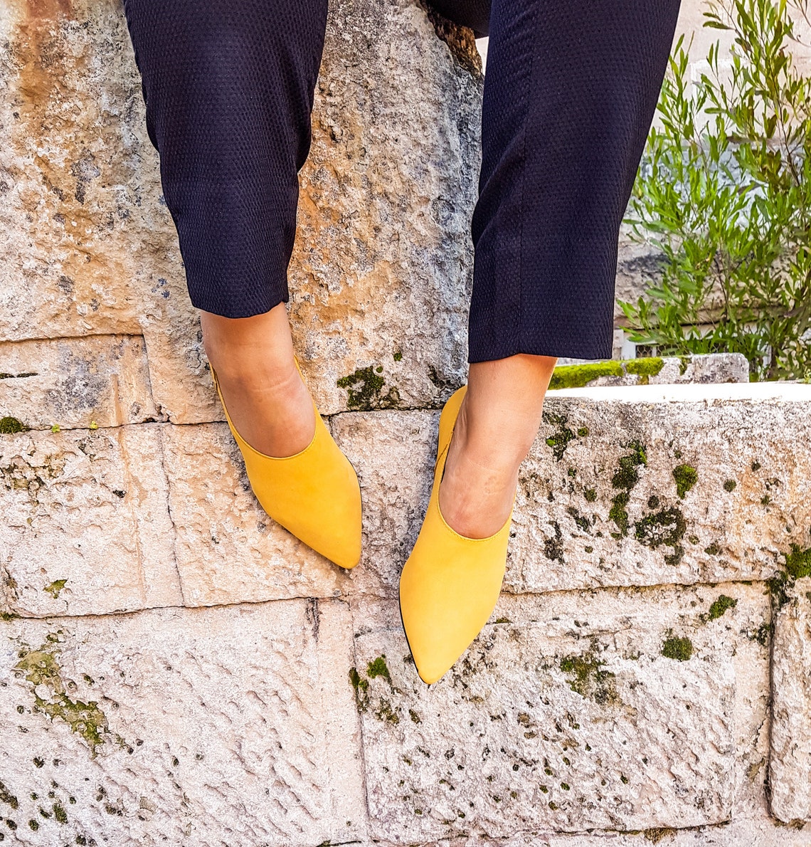 mustard mules flat