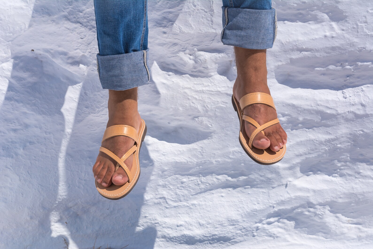 mens black slip on sandals