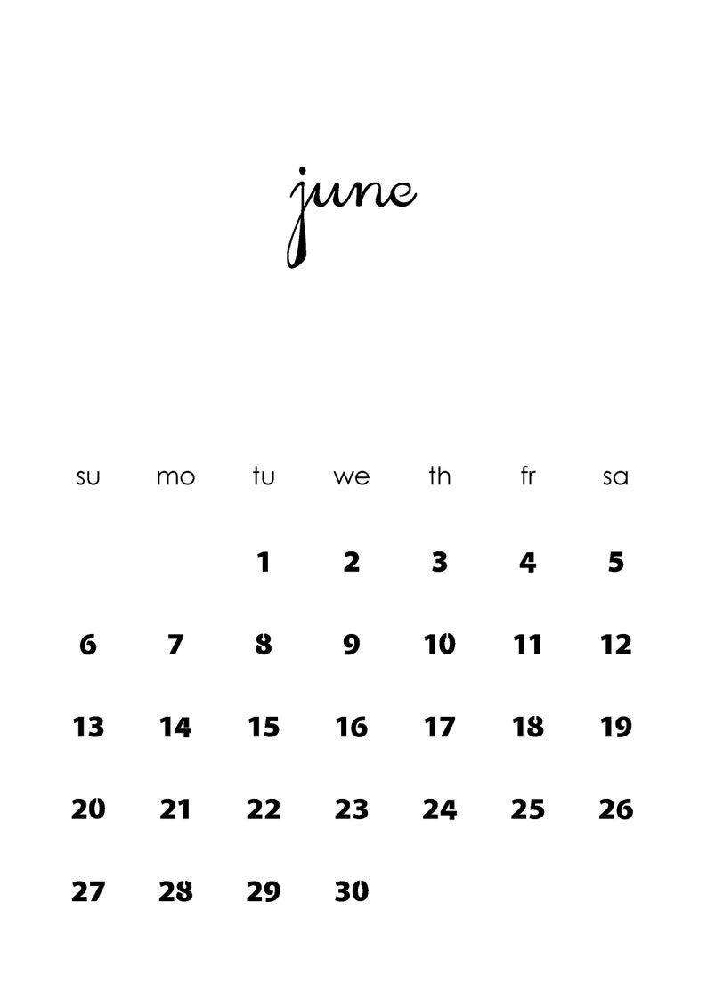 Printable Minimalist Calendar 2021 Wall Calendar 12 Months Etsy