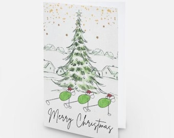 Tarjeta navideña de Pilates: "¡Plancha tu camino hacia una Feliz Navidad!"
