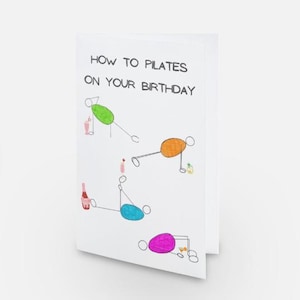 Cartão de aniversário divertido de Pilates "Ampliando os limites da diversão de aniversário!"