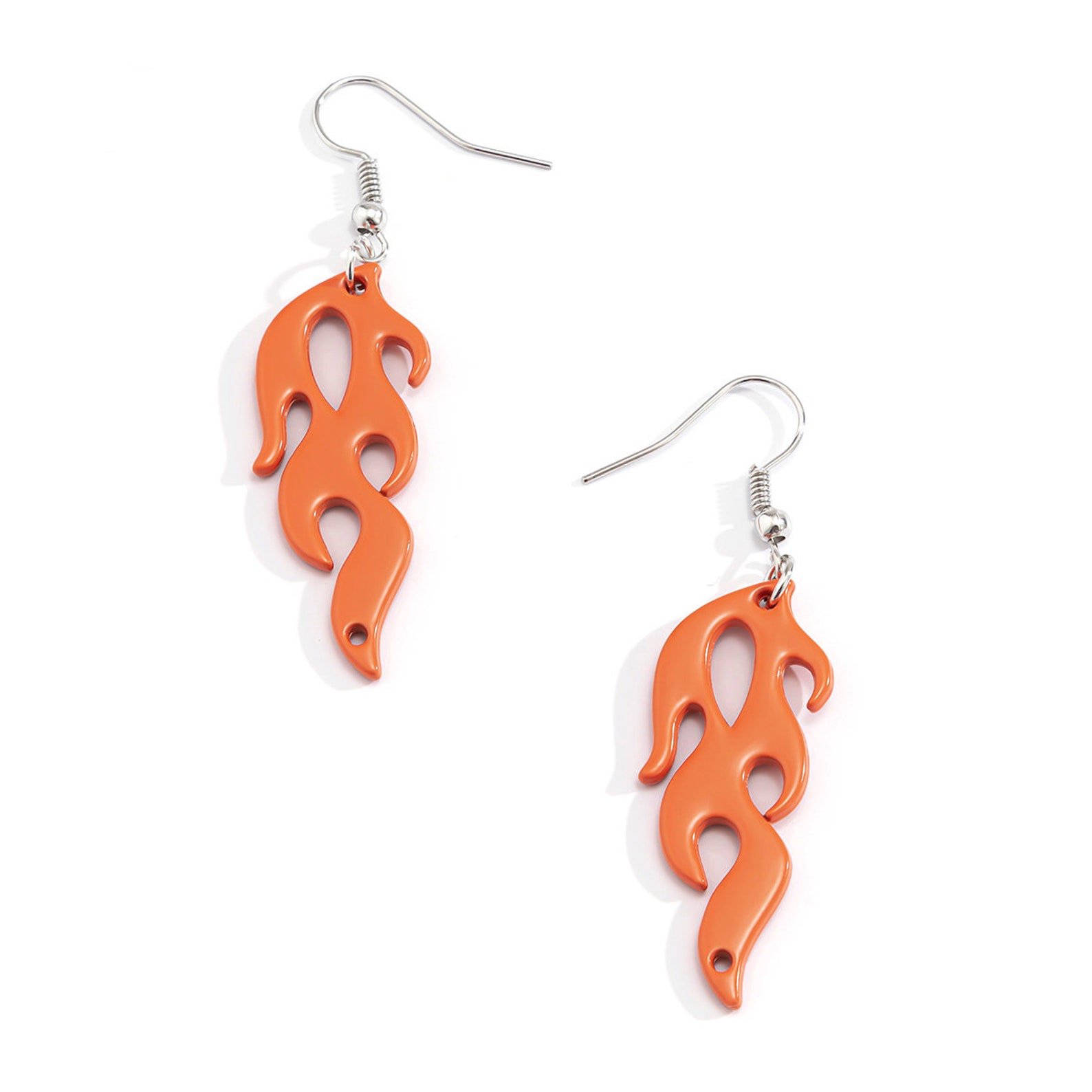 Trendy Flame Fire Dangle Earrings Etsy