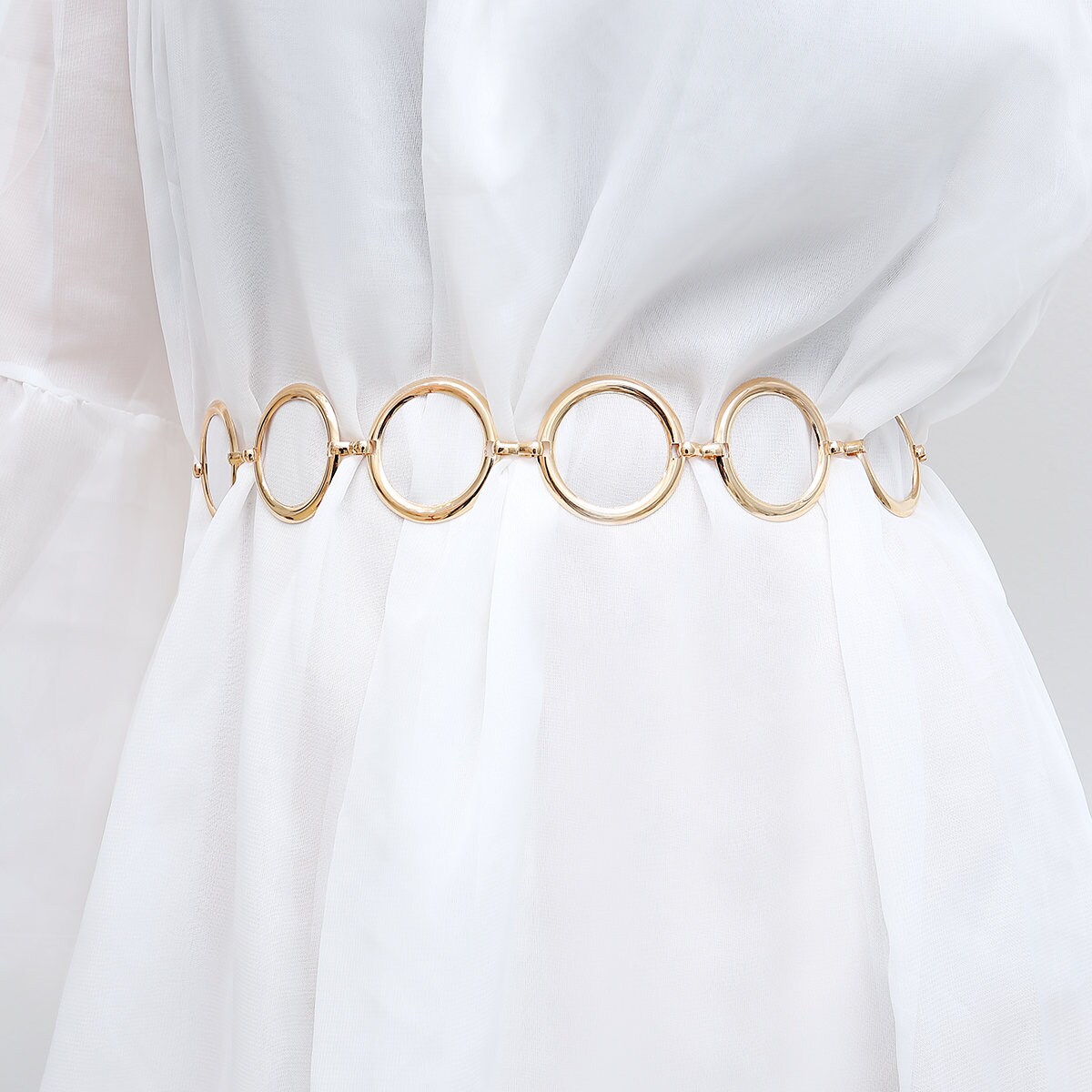 Geometrical O Ring Shape Waist Belt Chic Gold Tone Body Chain Elegent Minimalist Big Ring Belly Chain Geometrical O Ring Shape Waist Belt Chic Gold Tone Body Chain Elegent Minimalist Big Ring Belly Chain