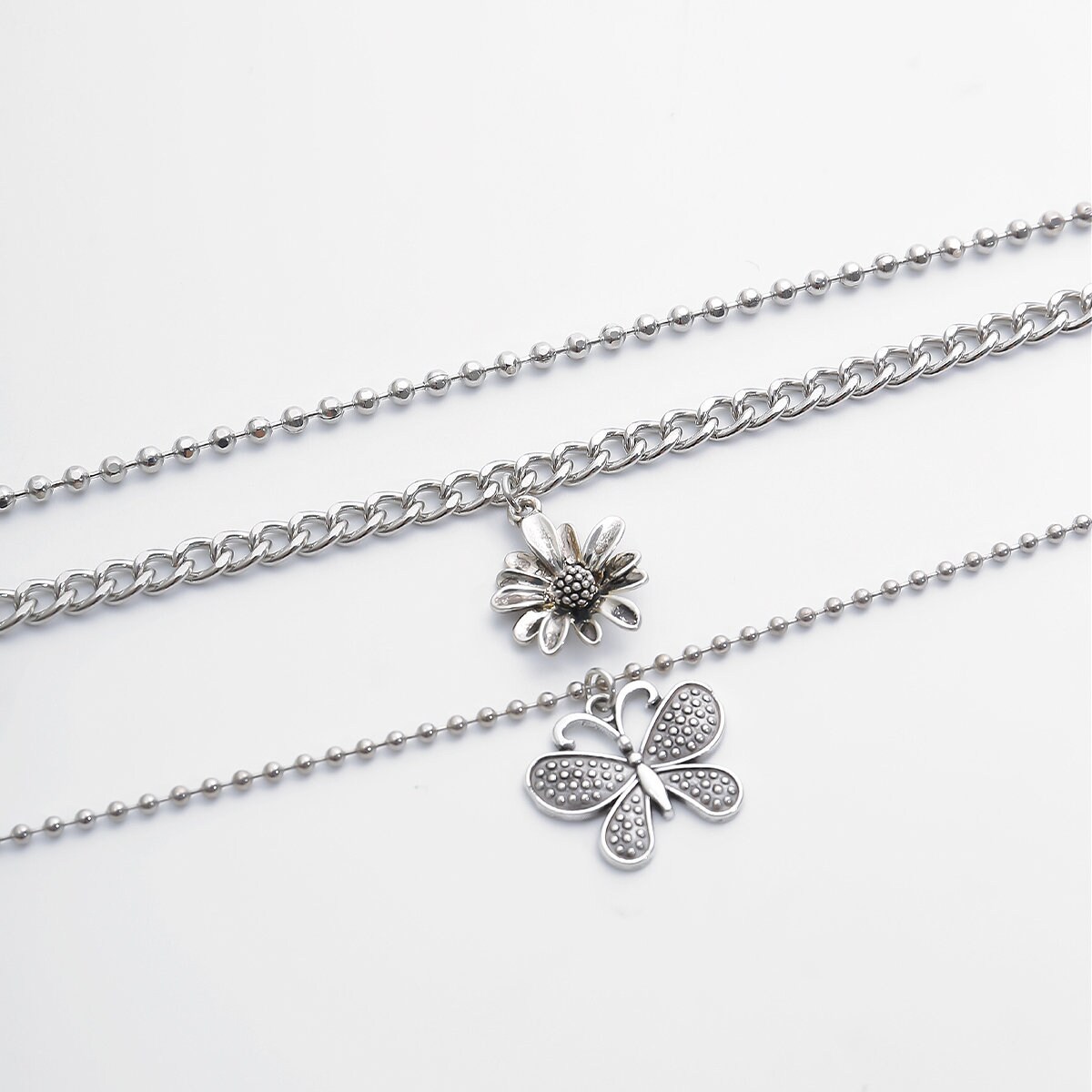 Download Multi-layer Vintage Daisy Flower & Butterfly Pendant ...