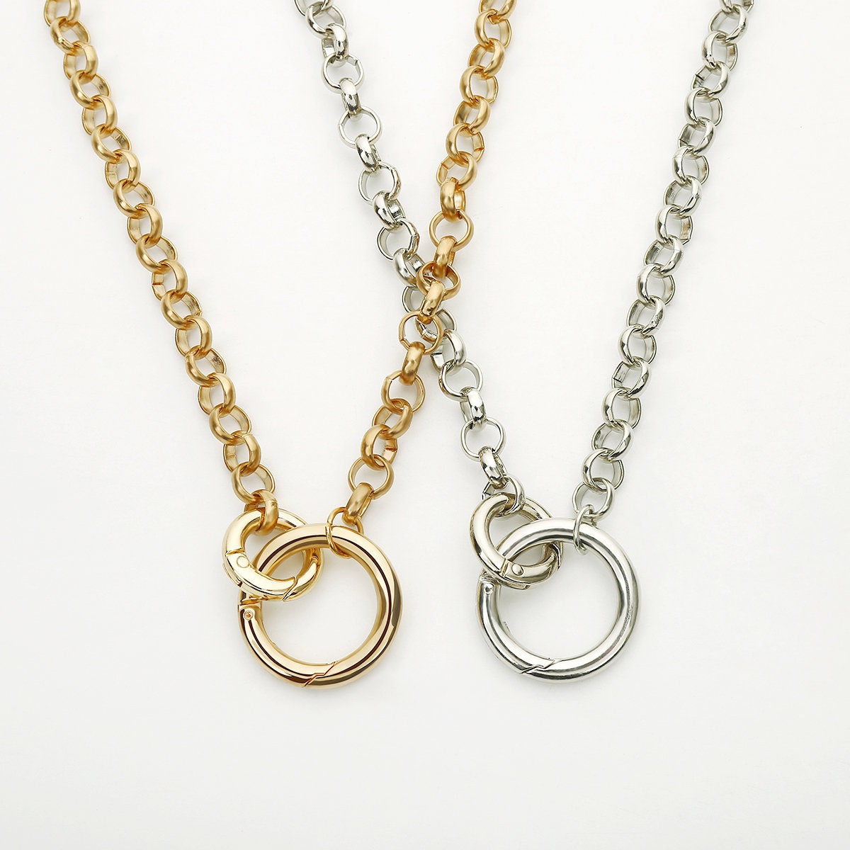 Minimalist Twisted Ring Pendant Necklace Entwined Ring Choker Necklace Statement Chain Necklace
