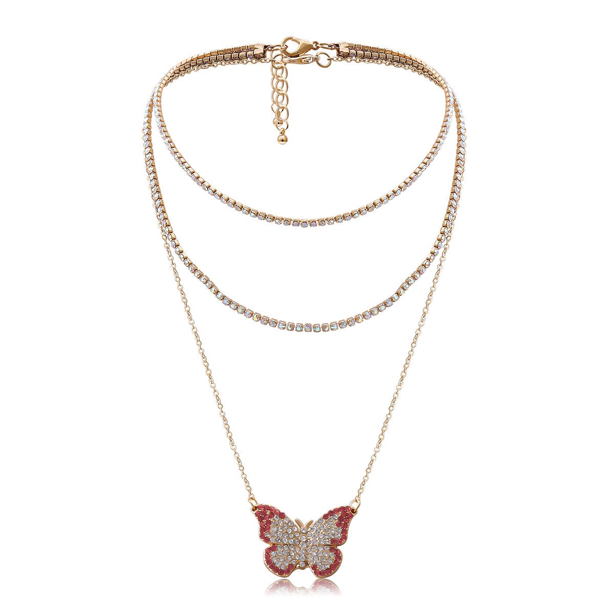 Download Multi-layer Gold Plated Crystal Inlaid Butterfly Pendant ...