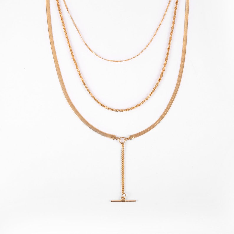 Minimalist Y Necklaces for Women Girls Boho Stick Bar Choker Necklace Multi-layer Bar Pendant Necklaces