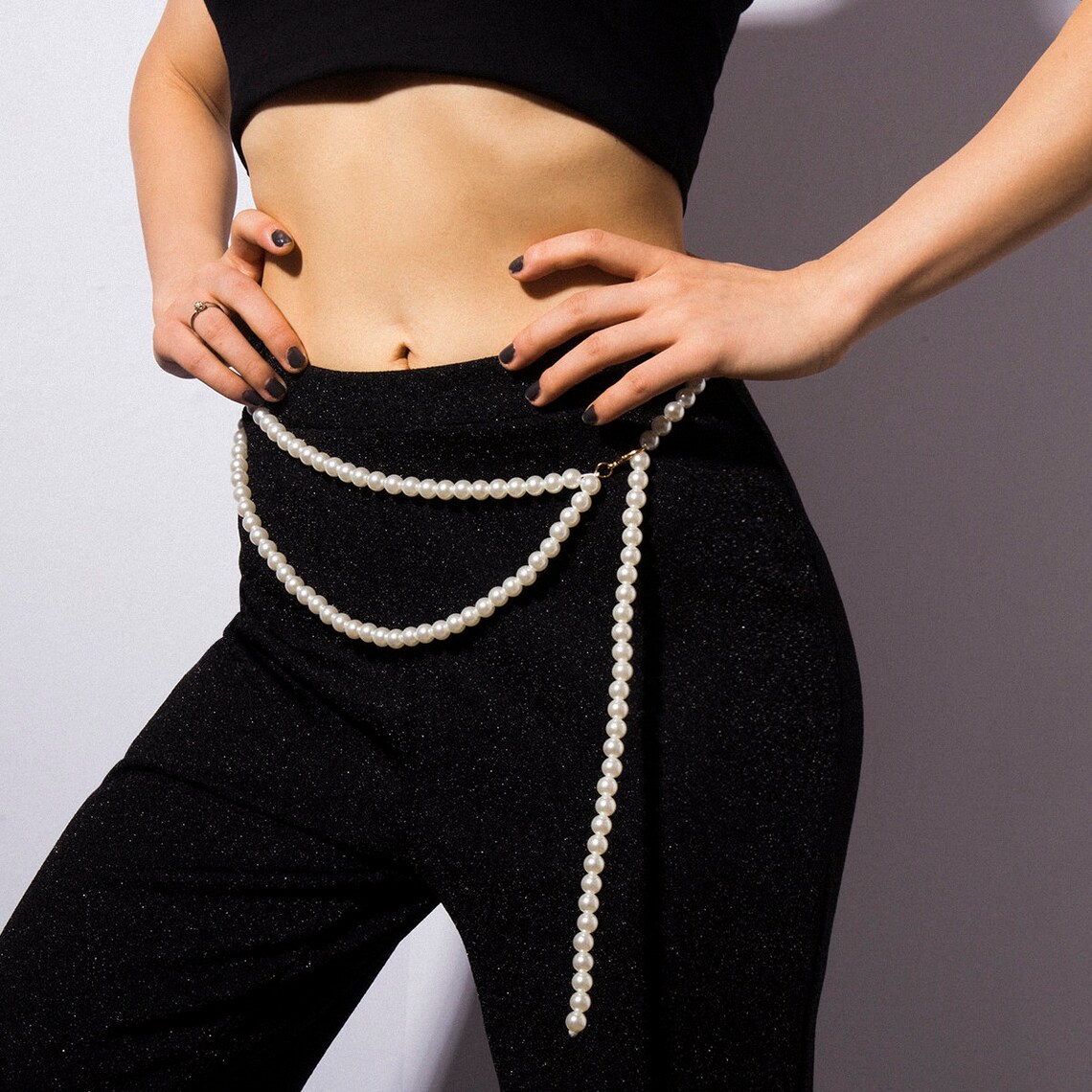 Multilayer Natural Pearl Sash Natural Pearl Waist Chain Etsy