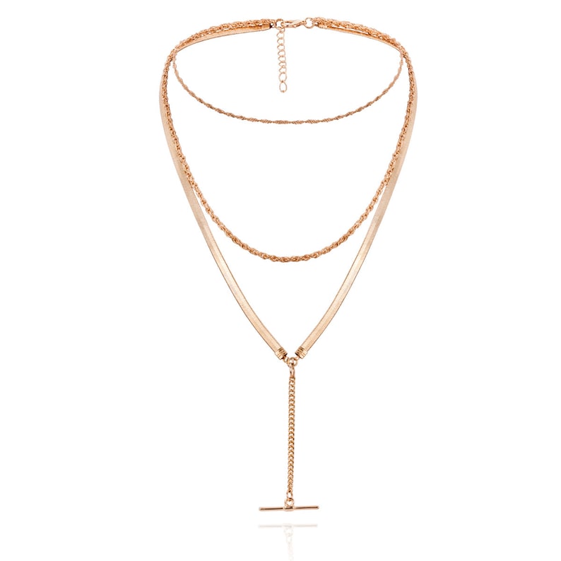 Minimalist Y Necklaces for Women Girls Boho Stick Bar Choker Necklace Multi-layer Bar Pendant Necklaces