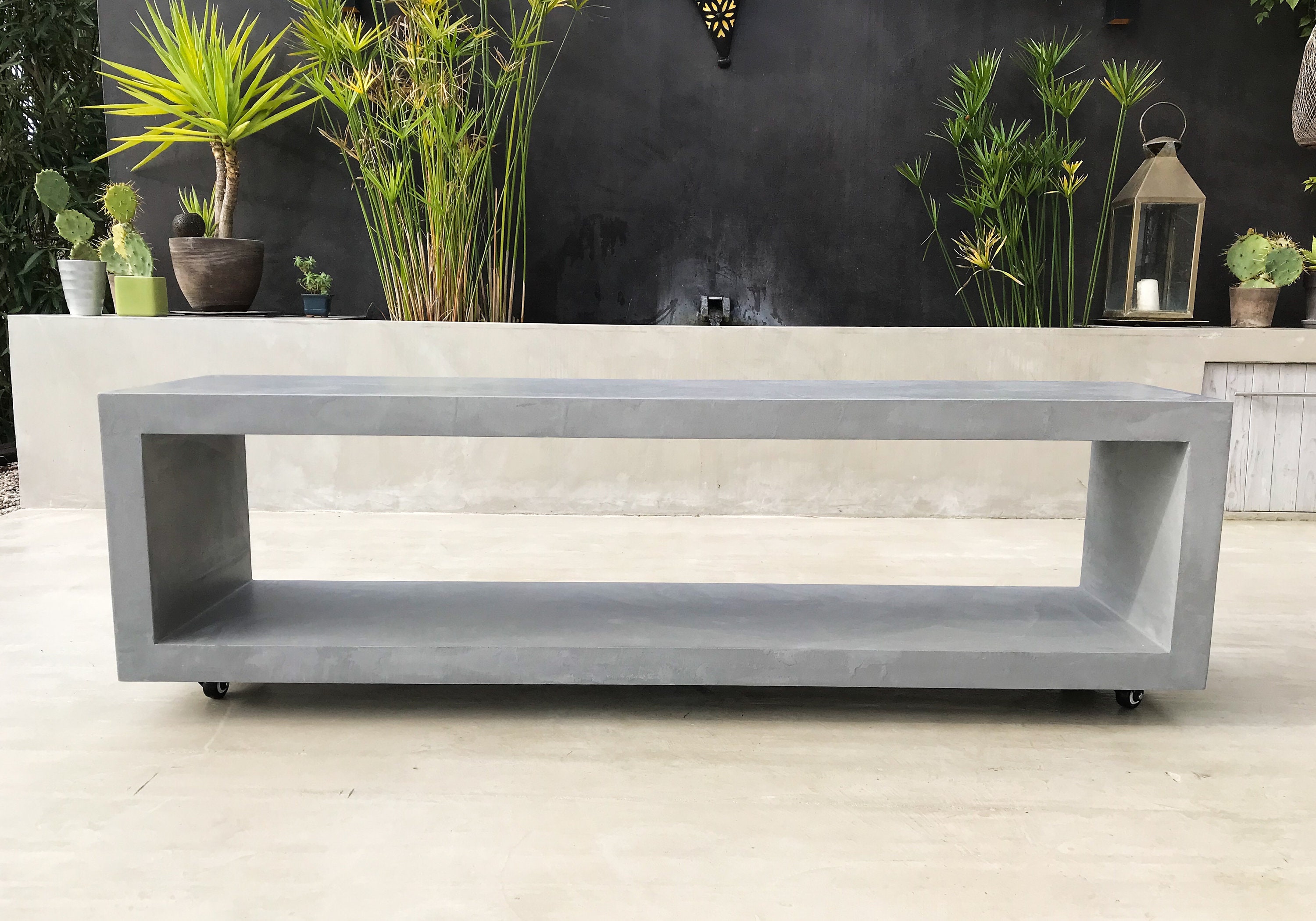 Meuble Tv Beton Cire Console Bureau Etsy Canada