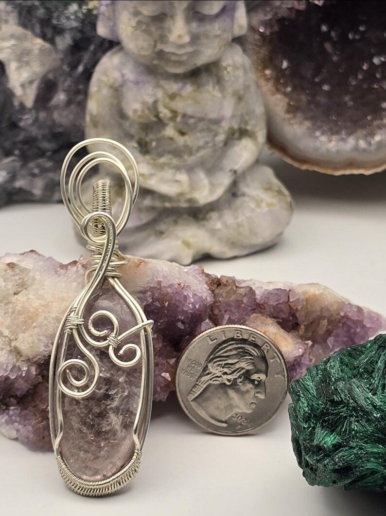 Gem Lepidolite Dreamveil Pendant - Handcrafted image 6