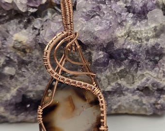 Montana Moss Agate Hearthstone Pendant - Handcrafted